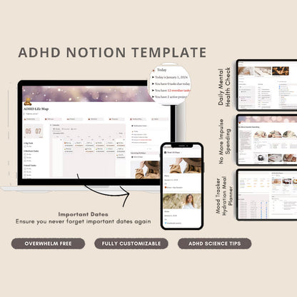 The ADHD Daily Survival Toolbox, Todo Lists, Organization Hacks, Declutter Challenges & Habit Trackers for Adhd Adults & Adhd Teens