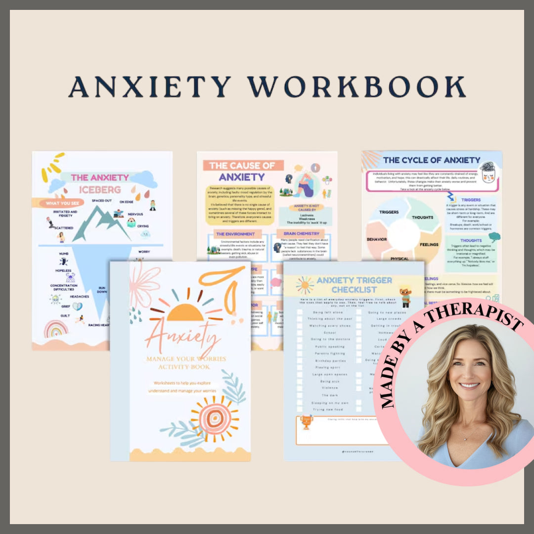 Teen Therapy Mega Worksheet Bundle, Therapy Workbook, Therapist Journal Anxiety, Psychology Kids Mental Health, Teenagers Coping Skills, GAD