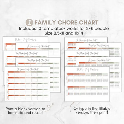 ADHD Cleaning Checklist Bundle, Cleaning Planner, Chore Chart, Deep Cleaning Cards, Cleaning Schedule, Family Chore Chart Planner