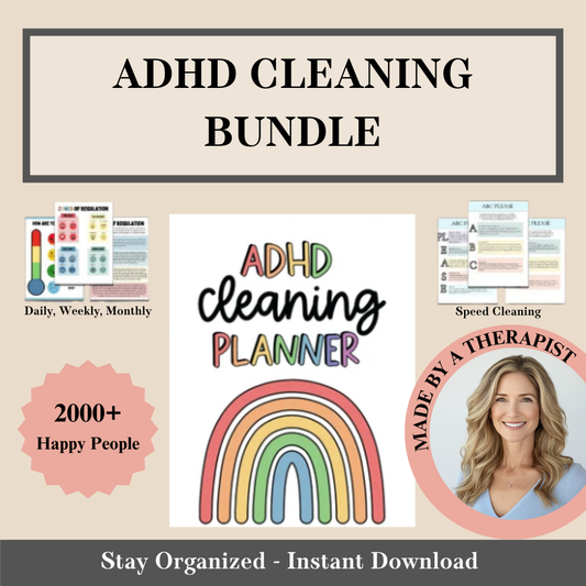 ADHD Cleaning Checklist Bundle, Cleaning Planner & Schedule, Family Chore Chart