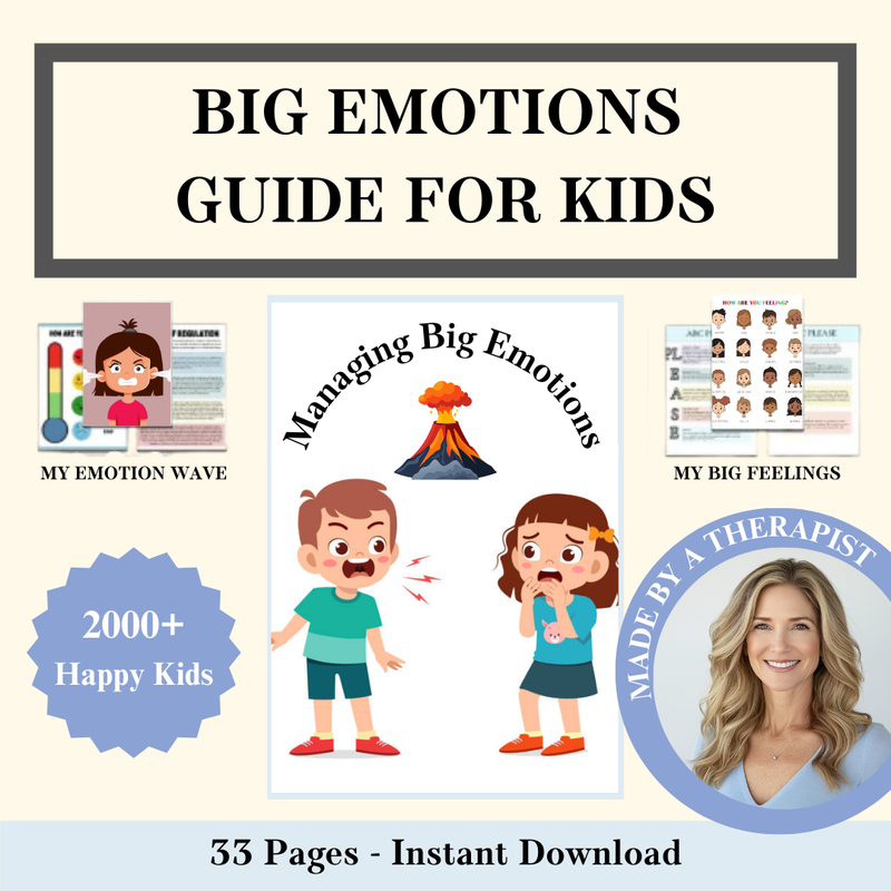 Big Emotions for Kids, Emotional Regulation Workbook, Therapy Worksheets, Social Emotional Learning