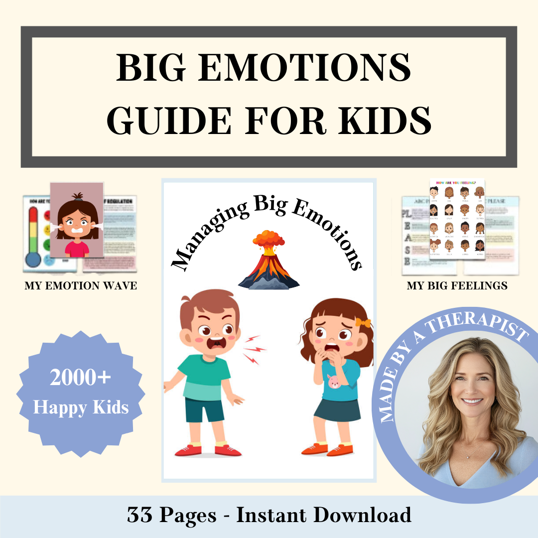 Big Emotions Workbook for Kids, Emotional Regulation Worksheets, Therapy Worksheets for Children, Social Emotional Learning