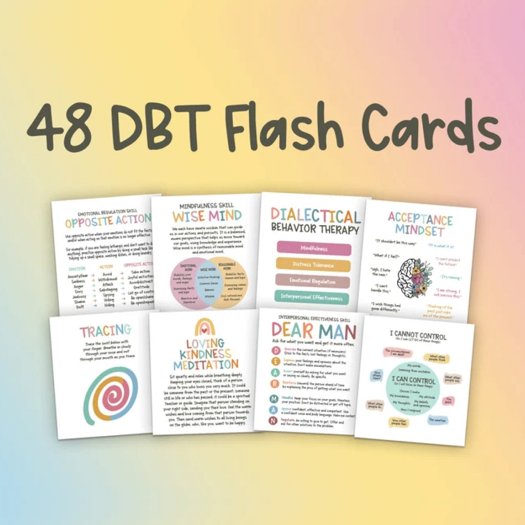 DBT Mega Bundle, Including DBT Skills, Therapy Tools and Worksheets, Mental Health Printables, Cards, Instant Download