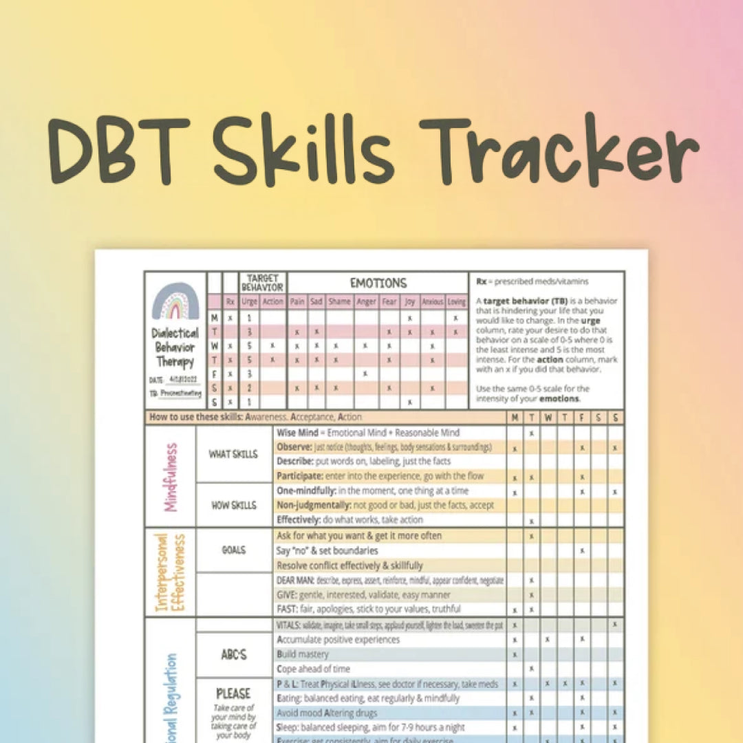 DBT Mega Bundle, Including DBT Skills, Therapy Tools and Worksheets, Mental Health Printables, Cards, Instant Download