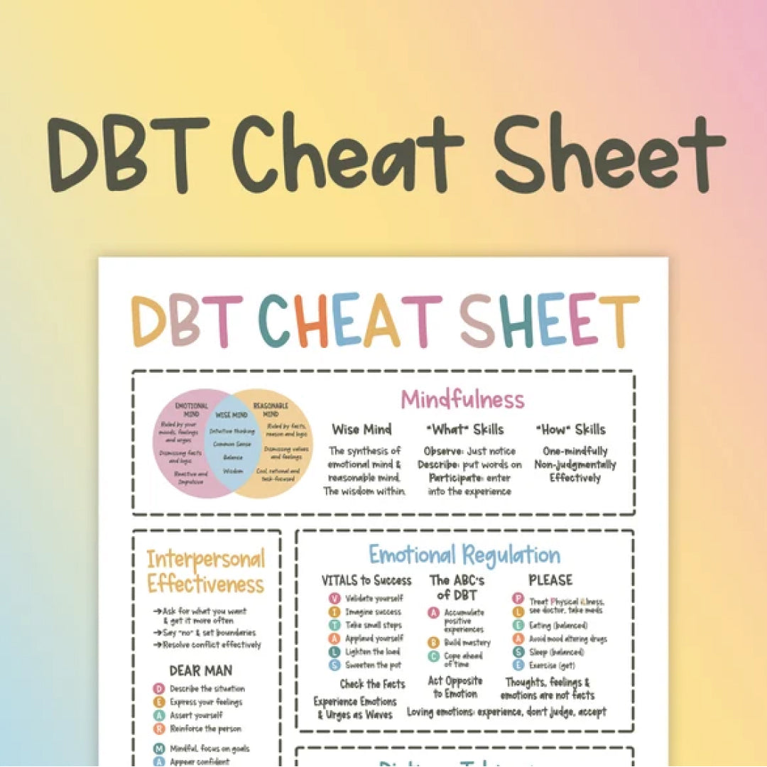 DBT Mega Bundle, Including DBT Skills, Therapy Tools and Worksheets, Mental Health Printables, Cards, Instant Download